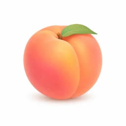 Illustration of a peach, showing the approximate size of the baby at week 13